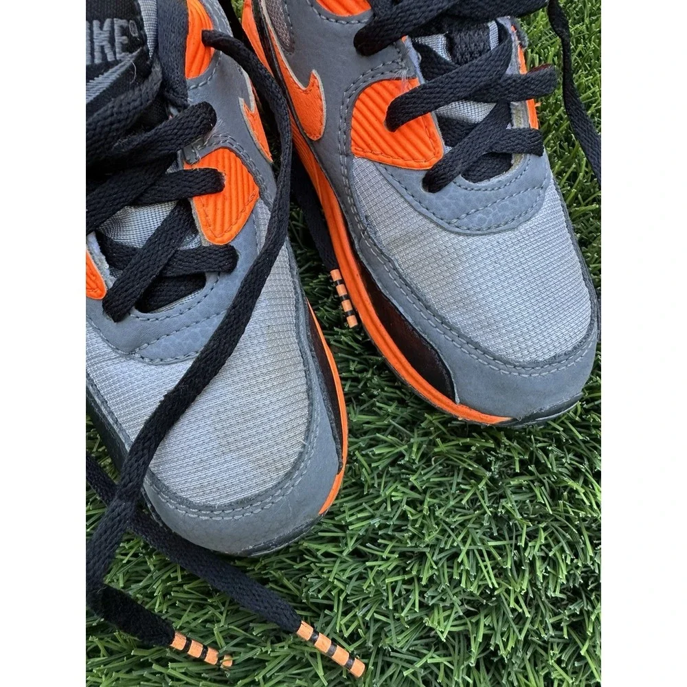 Nike Air Max 90 Toddler Gray Black Orange Shoes Size 10C 408110-036